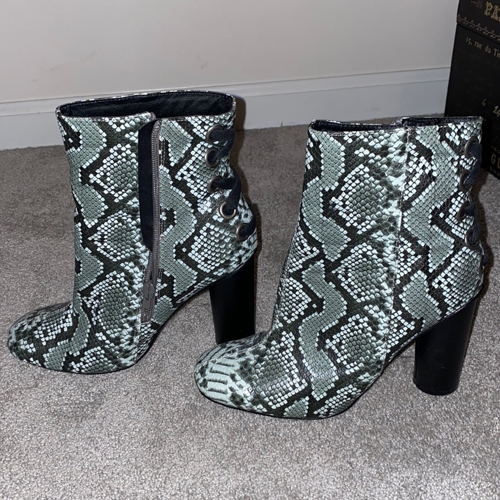 Snake skin booties